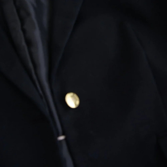 Vince Camuto Black Blazer with Single Gold Button Fitted Jacket Size 14 - Picture 9 of 13
